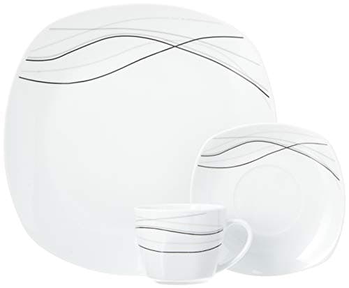 Lorren Home Trends 20 Piece Square Dinnerware Set for 4, Confetti