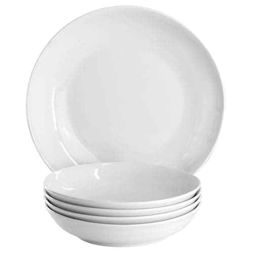 5 Piece White Ceramic Serving and Pasta Bowl Set by Gibson Home