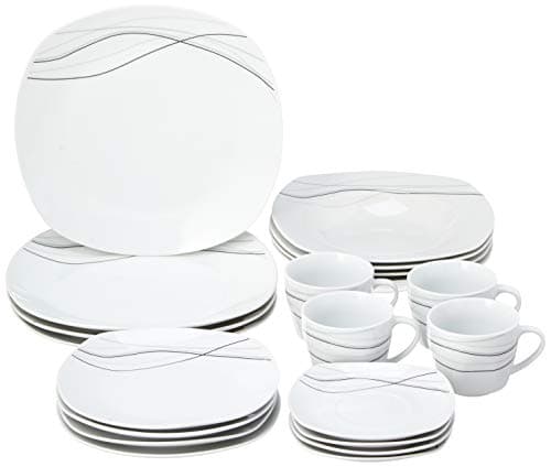Lorren Home Trends 20 Piece Square Dinnerware Set for 4, Confetti