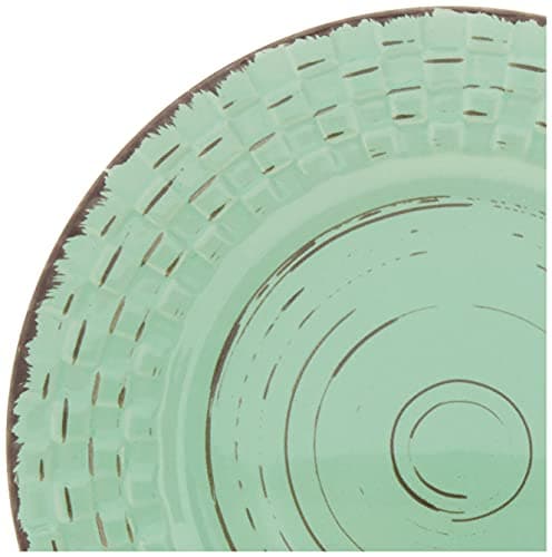 Simple Distressed Weave Dinnerware Set - Green