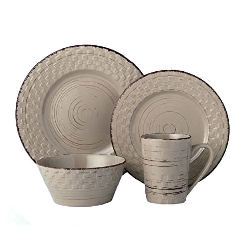 Simple Distressed Weave Dinnerware Set - Green — Mocca
