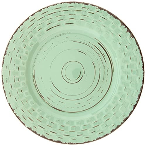 Simple Distressed Weave Dinnerware Set - Green