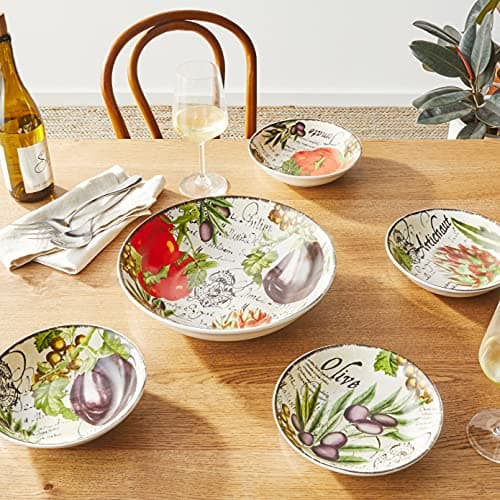 Certified International Botanical Veggies Pasta Set for International Corp - 5 Piece Set
