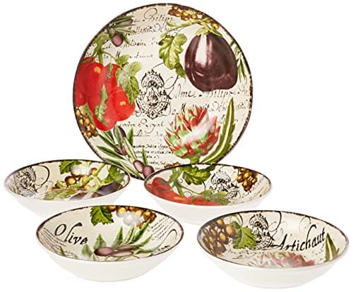 Certified International Botanical Veggies Pasta Set for International Corp - 5 Piece Set